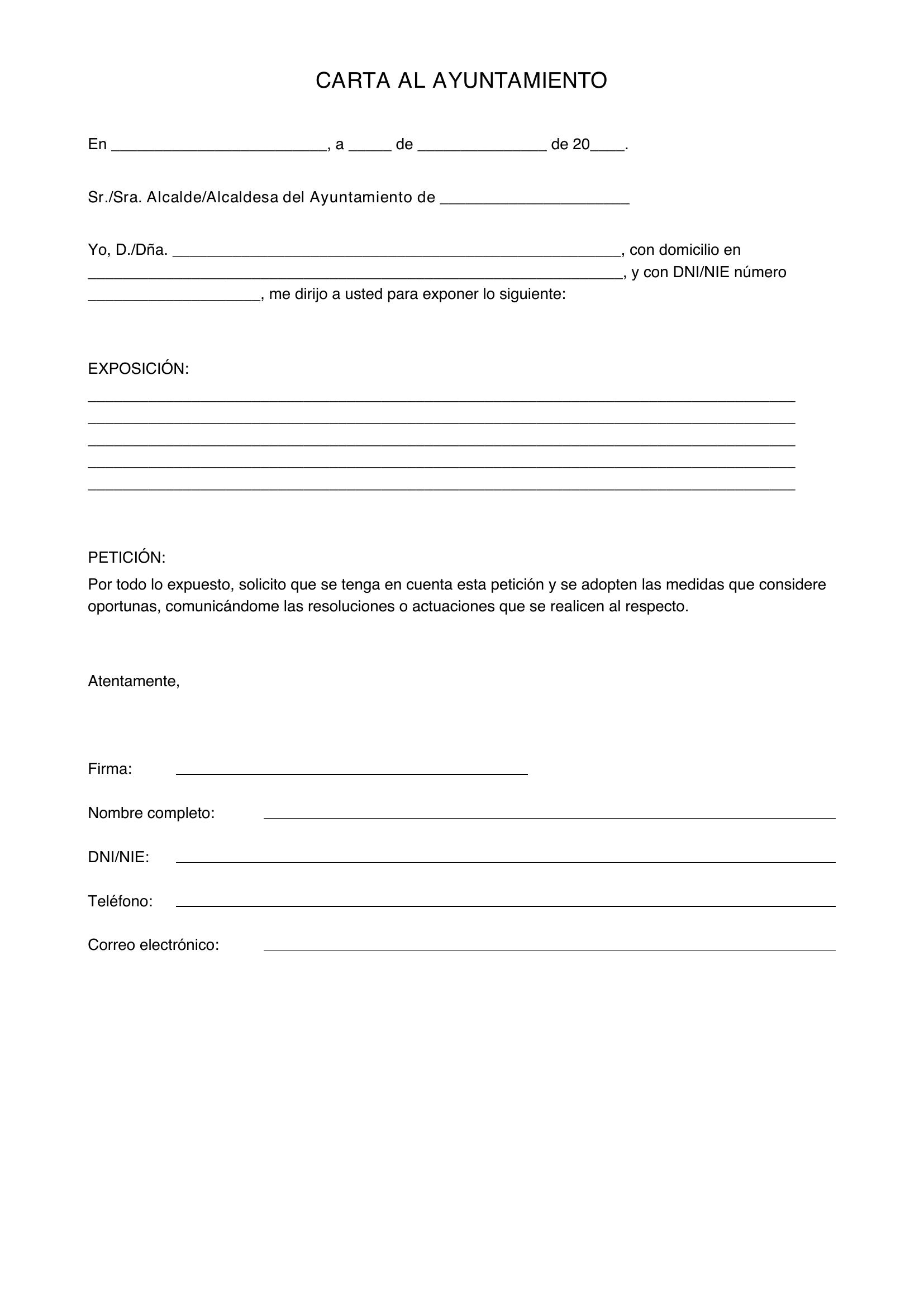 Carta Al Ayuntamiento