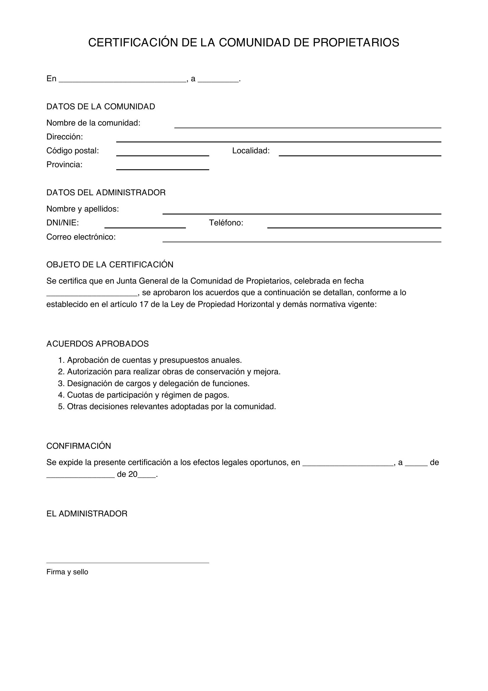 Modelo De Certificacion De Una Comunidad