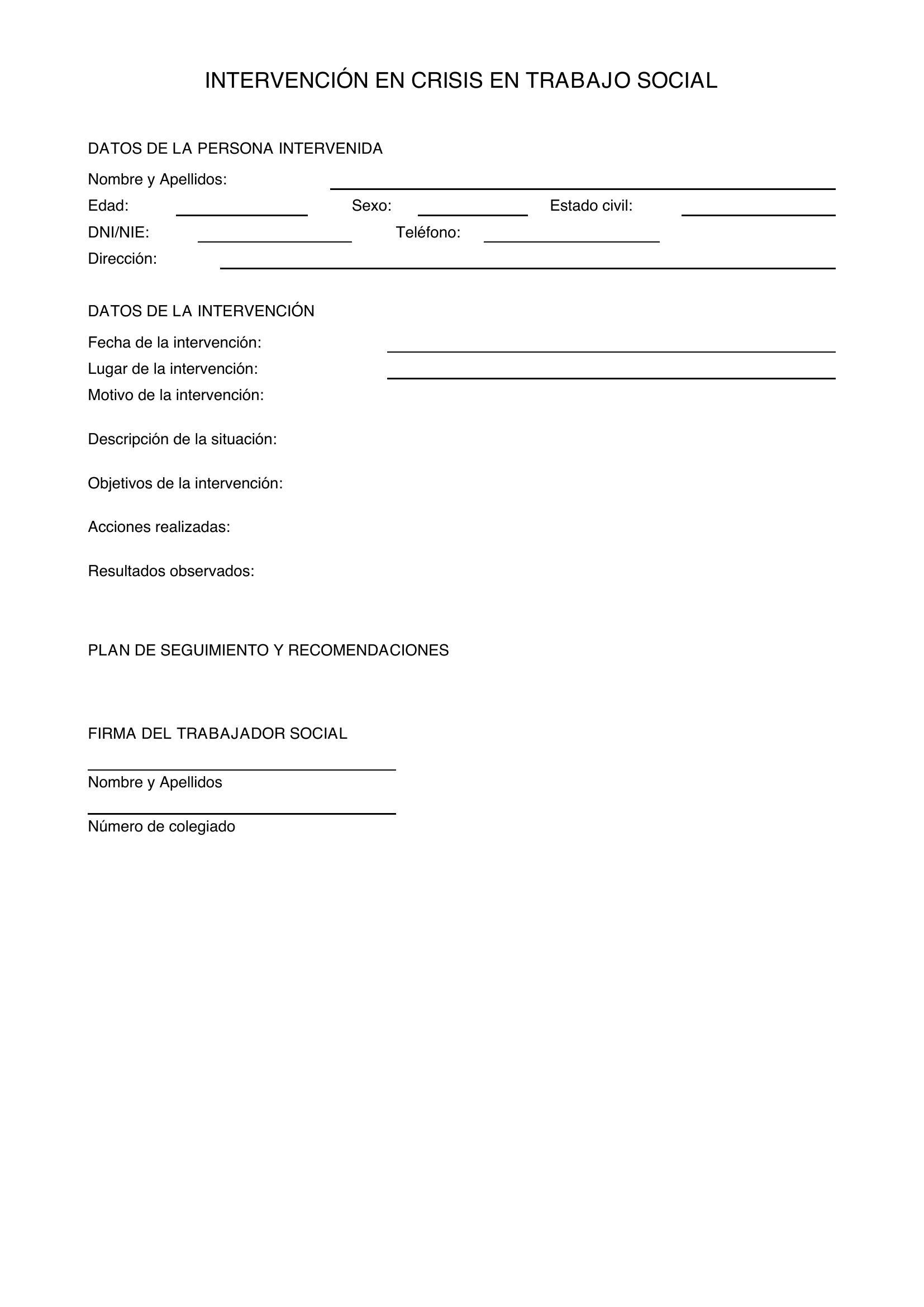Modelo De Intervención En Crisis Trabajo Social