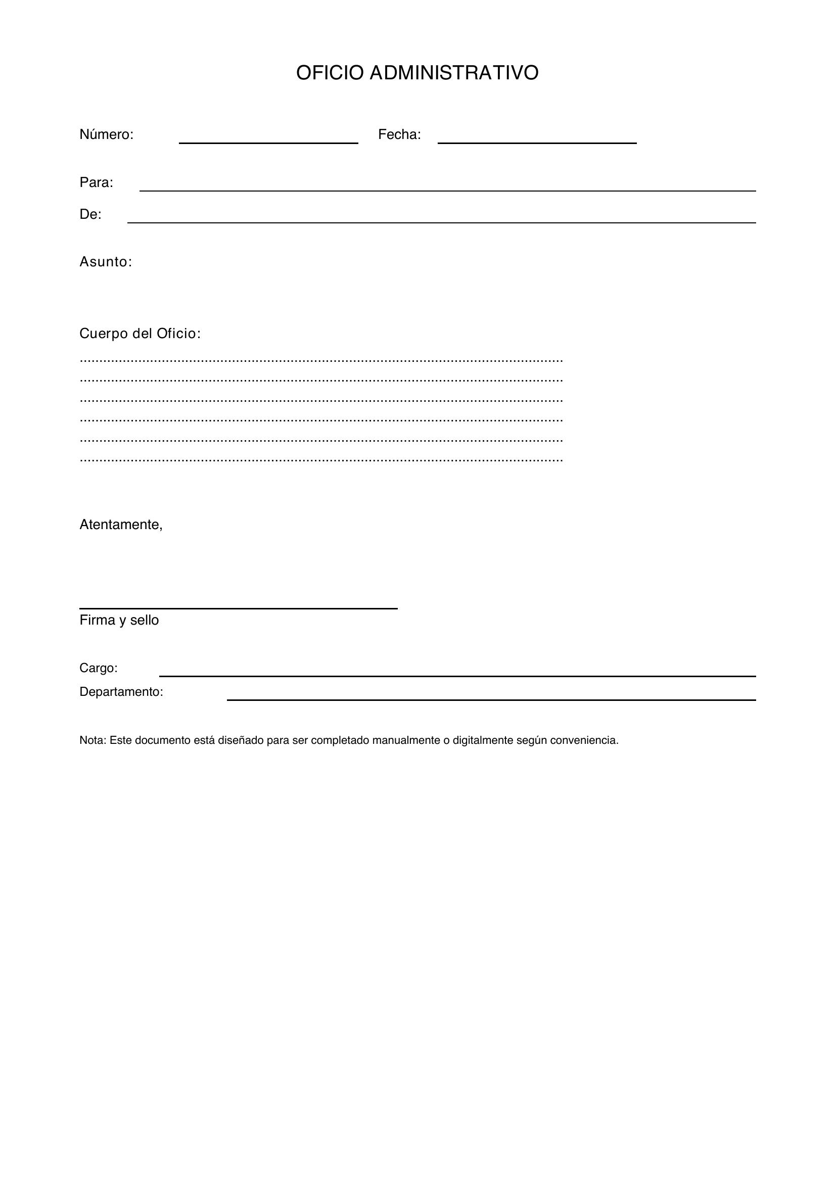 Modelo Oficio Administrativo